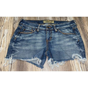 Hint Jean Shorts Booty Cut Off Midi Size 9 (32W) 8” Rise 3” Inseam Distressed